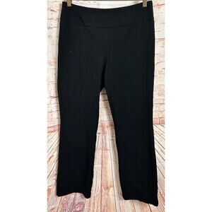 Women's Haggar Clothing Black Straight Leg Pants Sz 6 Petite Pull On Stretch